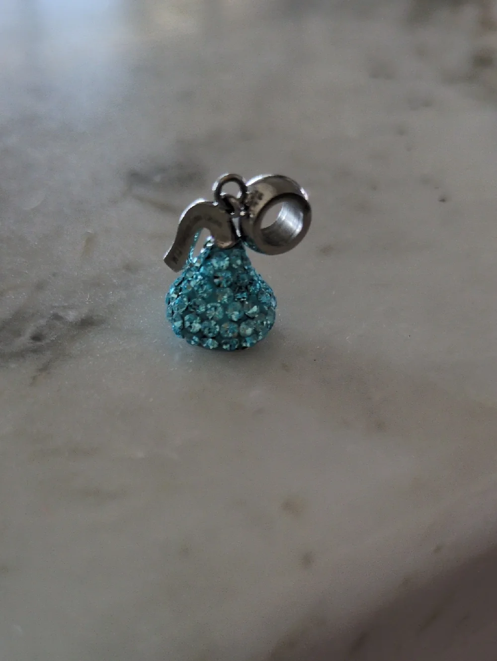 Crystal Hershey Kiss  Charm Pendant  Blue - Picture 2 of 4